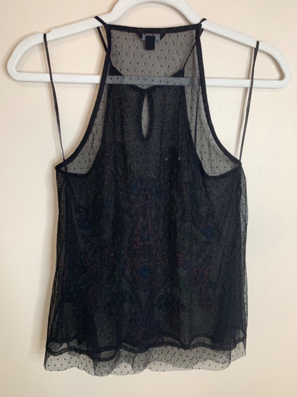 Guess Y2K Beaded Semi Sheer Black Colourful Halter Top XS - Picture 2 of 12